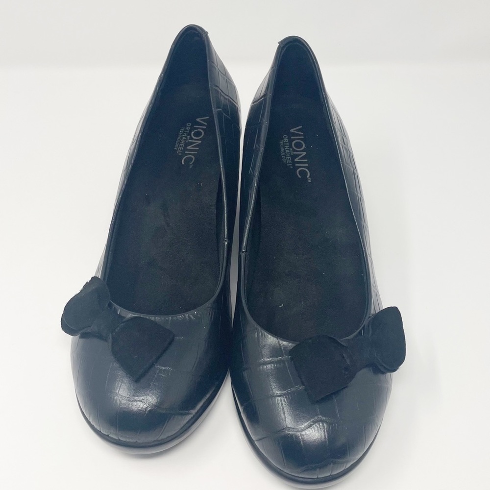 Vionic Lena Wedge Patent Dress Platform Shoes